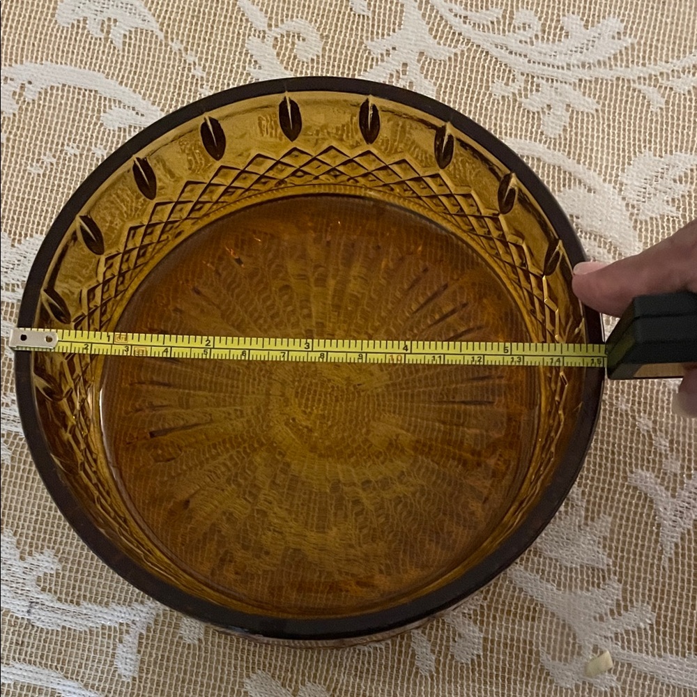 Amber Glass Bowl Vintage Candy Dish - Picture 2 of 4